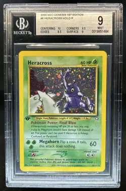 2000 Pokemon Neo Genesis 1st Edition Heracross Holo Rare #6/111 BGS 9 - Image 1