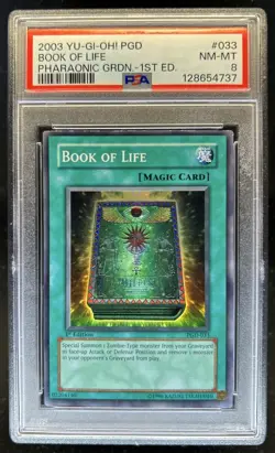 2003 Yu-Gi-Oh Pharaonic Guardian 1st Edition Book of Life #PGD-033 PSA 8 - Image 1