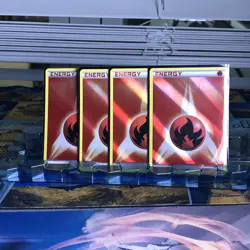 Fire Energy Reverse Holo Pokemon Card NM/LP 2013 Playset 4x - Image 1