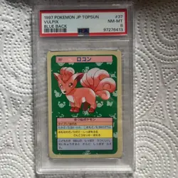 1997 Pokemon Japanese Vulpix Blue Back Topsun 37 PSA 8 Graded Card - Image 1
