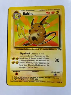 RAICHU - 29/62 - Fossil - Rare - Pokemon Card - LP - Image 1