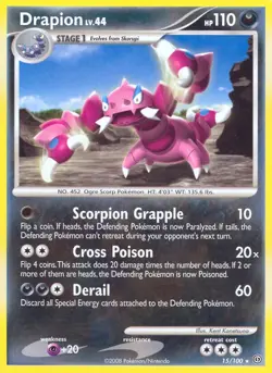 Drapion 15/100 Stormfront Pokemon Card LP - Image 1