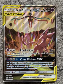 Pokemon TCG Jumbo Espeon & Deoxys GX SM240 Black Star Promo Card - Image 3