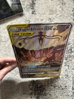 Pokemon TCG Jumbo Espeon & Deoxys GX SM240 Black Star Promo Card - Image 5