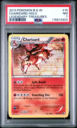 POKEMON LEGENDARY TREASURES CHARIZARD #19 HOLO PSA 7 NM #115814303 - Image 1