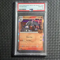 Pokemon TCG Houndoom Stamped Holo Card 034/198 Trick or Trade 2023 PSA 10 - Image 1