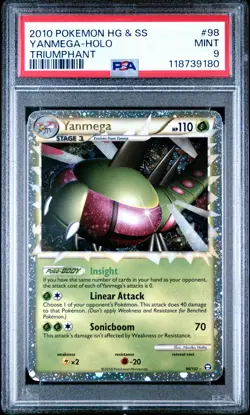 2010 POKEMON TRIUMPHANT YANMEGA PRIME #98 ULTRA RARE HOLO PSA 9 MINT #118739180 - Image 1