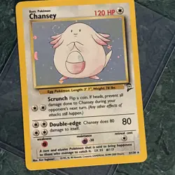 Pokemon Chansey Holo Rare TCG Card Base Set 2, WOTC, Swirl - Image 1