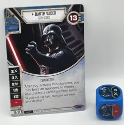 Star Wars Destiny Awakenings Legendary Darth Vader SITH LORD #10 Card with Die - Image 1