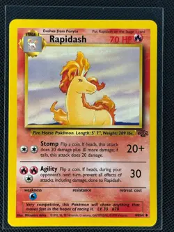 Rapidash 44/64 Uncommon Jungle Pokemon Unlimited Near Mint - Image 1