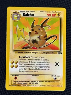 Raichu 29/62 Rare Fossil Pokemon Unlimited Near Mint - Image 1