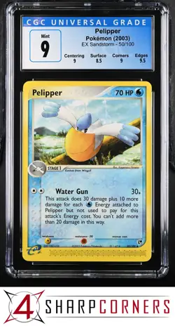 2003 POKEMON EX SANDSTORM #50 PELIPPER CGC 9 - Image 1