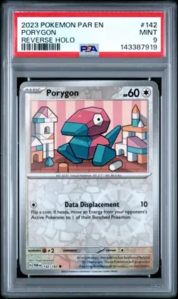 2023 POKEMON PAR EN-PARADOX RIFT REVERSE HOLO #142 PORYGON PSA 9 - Image 1