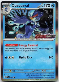 Quaquaval (Prerelease) 005 Holo Promo Scarlet & Violet Promo Pokemon LP - Image 1