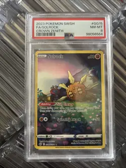 2023 POKEMON SWORD & SHIELD CROWN ZENITH #GG15 FULL ART/SOLROCK PSA 8 - Image 1