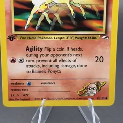Pokemon 1st Edition Gym Heroes Blaine's Ponyta 63/132 NS1 - Image 3