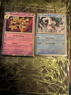 Pokemon 151 Alakazam ex box Cosmos Holo Promo Alakazam 082 and Chien-Pao 57/182 - Image 1