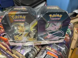 Pokemon TCG V Heroes Bundle Tins: 2-Pack of Jolteon & Espeon Brand New! 820650855658 - Image 1