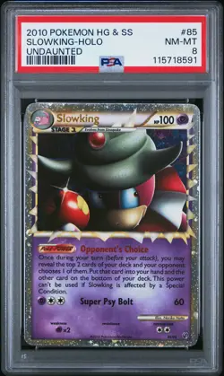 2010 POKEMON UNDAUNTED SLOWKING PRIME #85 ULTRA RARE PSA 8 NM #115718591 - Image 1