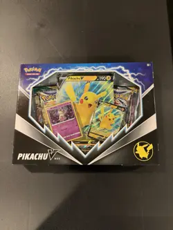 Pokemon Pikachu V Box Fusion Strike & Brilliant Stars - Sealed 4 Packs + Promos 820650851179 - Image 1