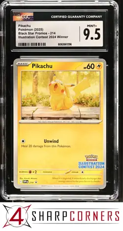 2025 POKEMON PROMOS ILLUSTRATION CONTEST 2024 WINNER #214 PIKACHU CGC 9.5 - Image 1