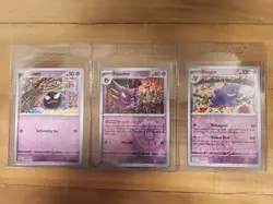 Pokemon 151 Gastly 092/165 Haunter 093/165 Gengar 094/165 Reverse Holo Art Set - Image 1