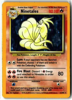 Ninetales ⭐ 12/102 Holo Rare Base Set Unlimited 1999 Pokemon LP - Image 1