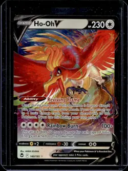2022 Pokemon SWSH Silver Tempest Ho-Oh V Holo #140/195 - Image 1