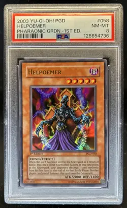 2003 Yu-Gi-Oh Pharaonic Guardian 1st Edition Helpoemer #PGD-058 PSA 8 - Image 1