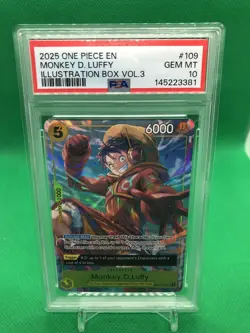 Monkey.D.Luffy (Illustration Box Vol.3) OP07-109 One Piece Promo PSA 10 - Image 1