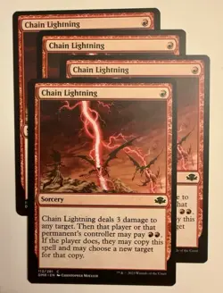 4x Chain Lightning - Dominaria Remastered - Magic the Gathering Playset MTG DMR - Image 1