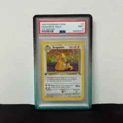 1999 Pokemon Fossil 1st EDITION HOLO Dragonite #4 PSA 9 - Image 1
