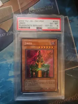 YUGIOH JINZO PSV-000 1ST EDITION SECRET PSA 6 - Image 1