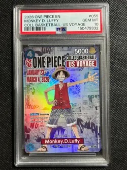 2026 ONE PIECE PROMOS COLLEGE BASKETBALL : US VOYAGE MONKEY D. LUFFY PSA 10 #1 - Image 1