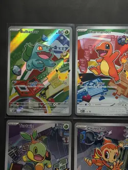 Pokemon TCG 30th anniversary first partner starters illustration set Full 9 Card - Image 3