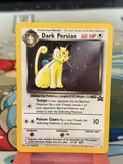 Dark Persian Pokemon Card WOTC Black Star Promo #17 Holo 2000 NM - Image 1