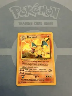 Black Dot Error Card TCG Charizard Pokemon Base Set Holo 4/102 - Image 1
