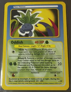 Funskool Pokemon TCG Oddish 43 Jungle Basic 40 HP English Regular Card 2004 - Image 1