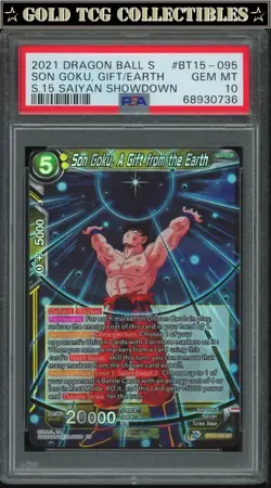 PSA 10 ⭐ Son Goku a Gift from Earth SR Saiyan Showdown Card DBS DBZ Z Heroes - Image 1
