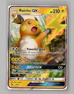 Raichu GX 29/73 - Pokemon TCG Shining Legends Sun & Moon Ultra Rare Card NM - Image 1
