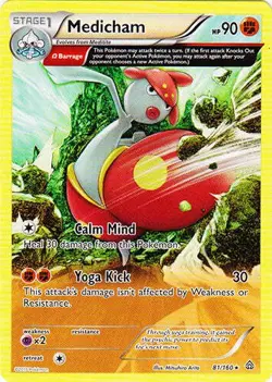 Medicham 81/160 - Rare Pokemon XY Primal Clash Card - Image 1