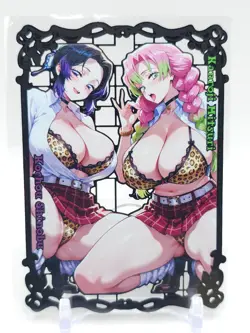 Goddess Story - Black Metal Waifu Card - Shinobu & Mitsuri - NUMBERED 007/100 - Image 1