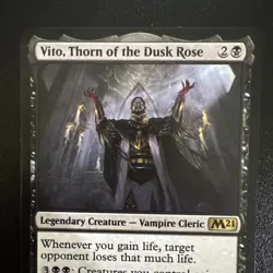MTG - Vito, Thorn of the Dusk Rose. Core Set 2021. Rare Black Legendary Creature - Image 2