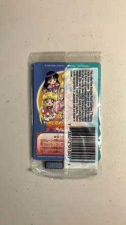 One Sealed Vintage Pack x7 Cards 1993 - 1995 Sailor Moon Carddass Bandai - 113 - Image 2