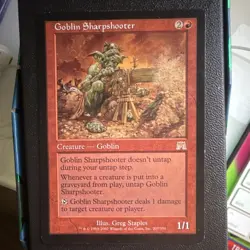 Wizards Goblin Sharpshooter Creature Onslaught Red Rare 207 2002 Greg Staples - Image 1