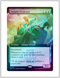 1x Pensive Professor, Extended Art Foil, Magic the Gathering MTG NM - Image 1