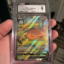 2022 POKEMON SWSH BLACK STAR PROMO #260 FULL ART/CHARIZARD V CGC 9 - Image 1