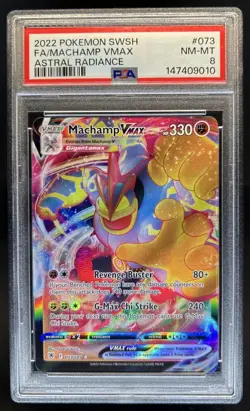2022 Pokemon SWSH Astral Radiance Machamp VMAX Ultra Rare #073/189 PSA 8 - Image 1
