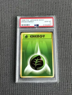 1996 POKEMON JAPANESE BASIC GRASS ENERGY PSA 10 GEM MINT BASE SET - Image 1
