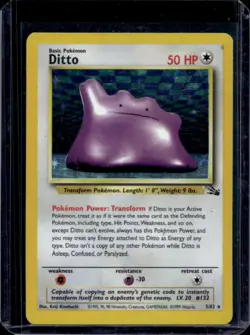 1999 Pokemon Fossil Ditto #3/62 - Image 1